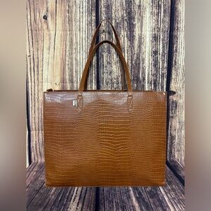 Beis The Large Work Tote in Maple Croc